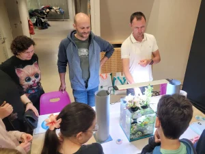 Découverte de l'aquaponie avec Alexandre Olry, Yannick Ledoré et Corinne Cappele pour les écoliers de Vandœuvre